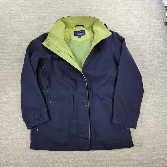 Mackintosh New England Rain Coat Womens M Navy Green Hooded Waterproof Jacket - Picture 7 of 16